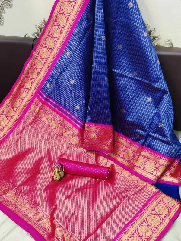Blue_Embellished_Banarasi_Jacquard_Saree_(Blue)